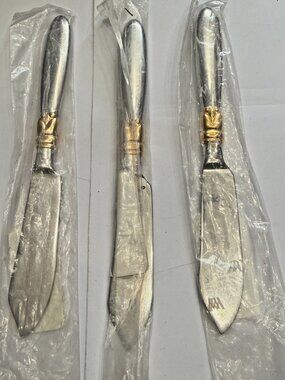 3 Wedgwood GOLDEN SEVILLE Stainless 18/10 Gold Accent Silverware Butter Knife